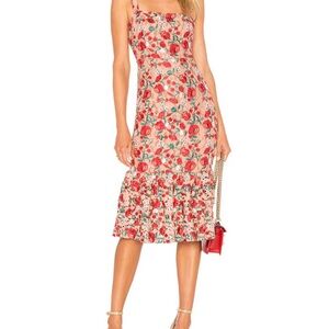 Lovers + Friends Red Floral Midi Dress